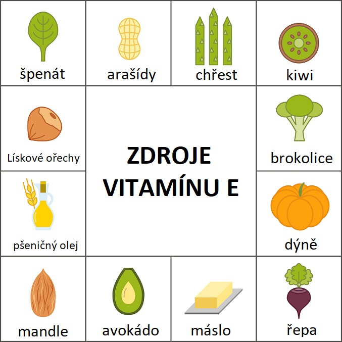 Zdroje vitamínu A - ilustrace