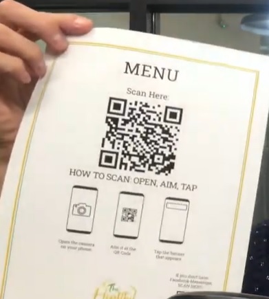 QR kód pro načtení menu restaurace do vašeho mobilního zařízení